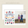 scandinavian colorful folk christmas card white