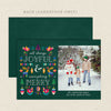 scandinavian colorful folk christmas card green