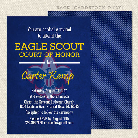eagle scout court of honor invitation without photo