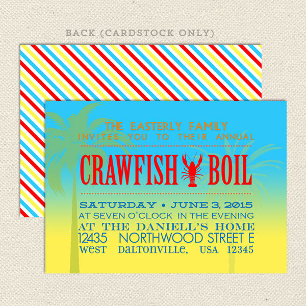 crawfish boil seafood party invitation