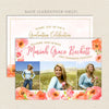 pink poppies floral graduation announcement