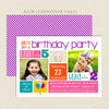 playful party girl joint birthday invitation