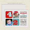 chevron joint birthday party invitations boy