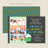 twin 1st birthday party invitations boy