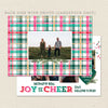 joy and cheer printable christmas card colorful back with photo