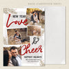 love & cheer printable holiday christmas card red black