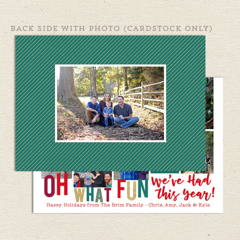 oh what fun christmas photo card back2