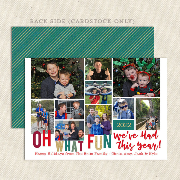 oh what fun christmas photo card front