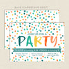 perfect party joint birthday invitation green/orange