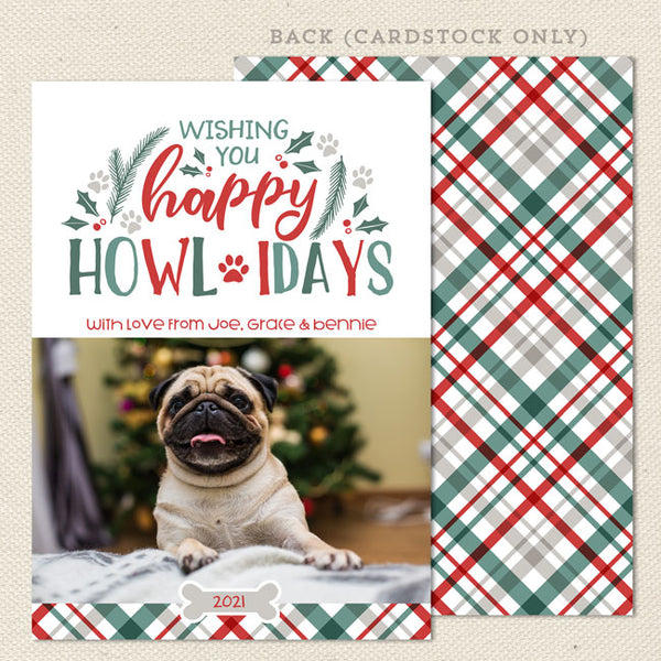 happy howlidays pet holiday christmas card