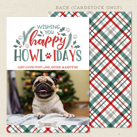 happy howlidays pet holiday christmas card