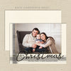 plaid ribbon christmas photo card black cream