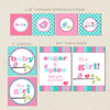 Aqua & Pink Bird Printable Baby Shower Decorations
