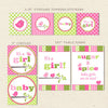 printable baby shower decorations pink green bird detail 1