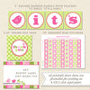 printable baby shower decorations pink green bird detail 2