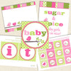 pink and green girl baby shower decorations