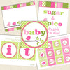 printable baby shower decorations pink green bird