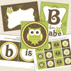 gender neutral owl printable baby shower decorations green yellow