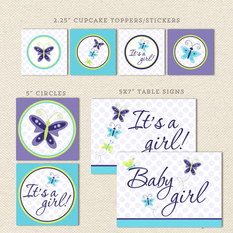lavender butterfly printable baby shower decorations detail 1
