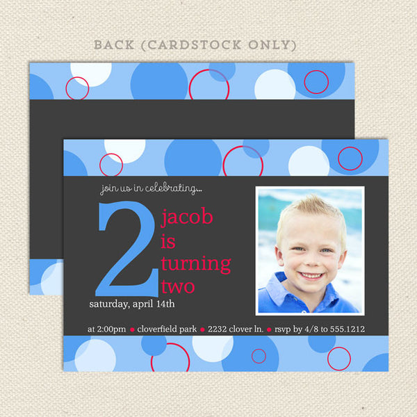 Bubbles Boy Printable Birthday Invitations