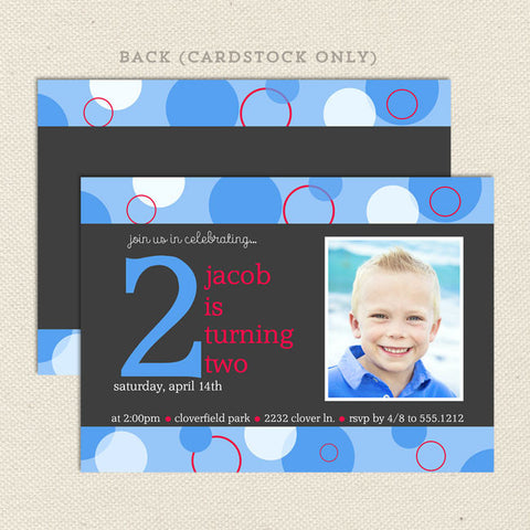 Bubbles Boy Printable Birthday Invitations