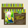 brown tractor john deere boy printable birthday invitation