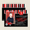 red massey tractor boy printable birthday invitation