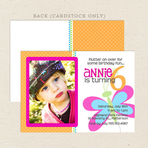 printable girl birthday invitations butterfly