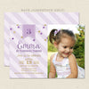 purple gold princess girl printable birthday invitations