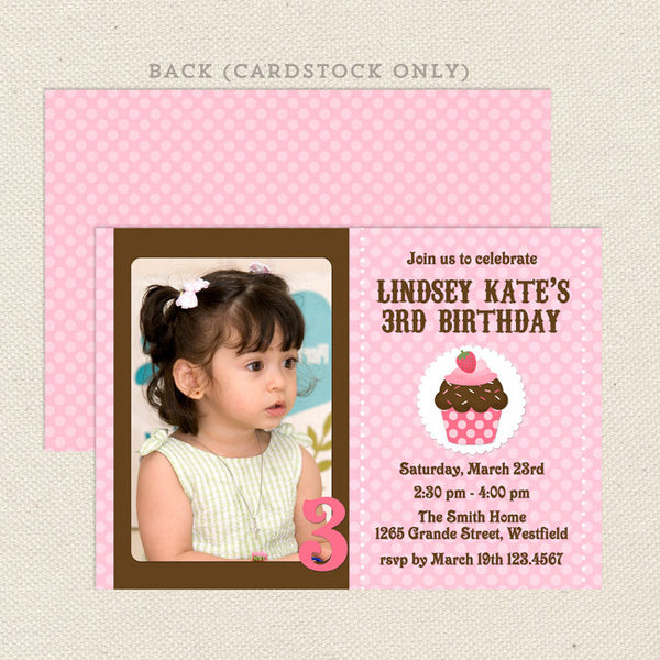 tiny cupcake girl birthday invitations printable