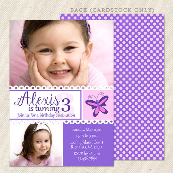 simply sweet girl printable birthday invitations