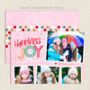 Bright Joy Photo Christmas Card pink
