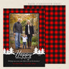 buffalo check plaid red black christmas card