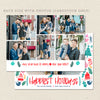 cheerful greetings printable christmas card multi-color back