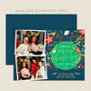festive floral christmas card navy blue