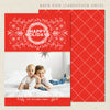 modern minimalist printable christmas card red