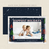 printable christmas card tiny trees navy multicolor