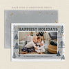 printable christmas card tiny trees navy