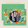 vintage floral christmas card mint green front