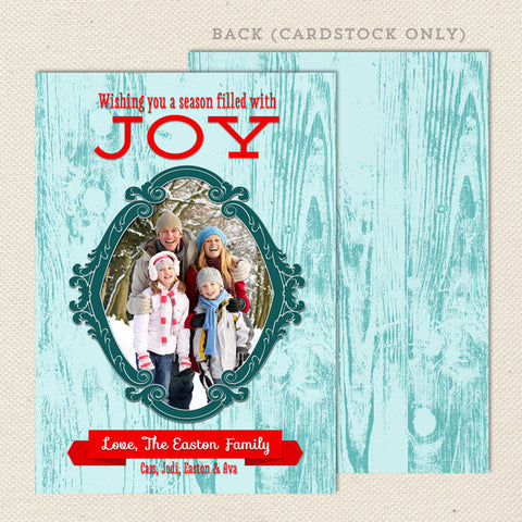 antiqued wood printable christmas cards turquoise
