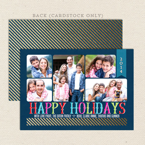 shimmering collage printable christmas card multi color