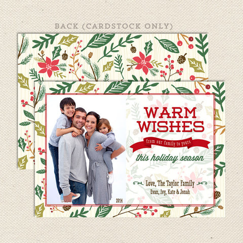 traditional holly day printable christmas card