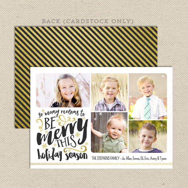 reasons to be merry christmas card white 