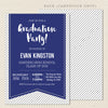ribbon graduation party invitation blue