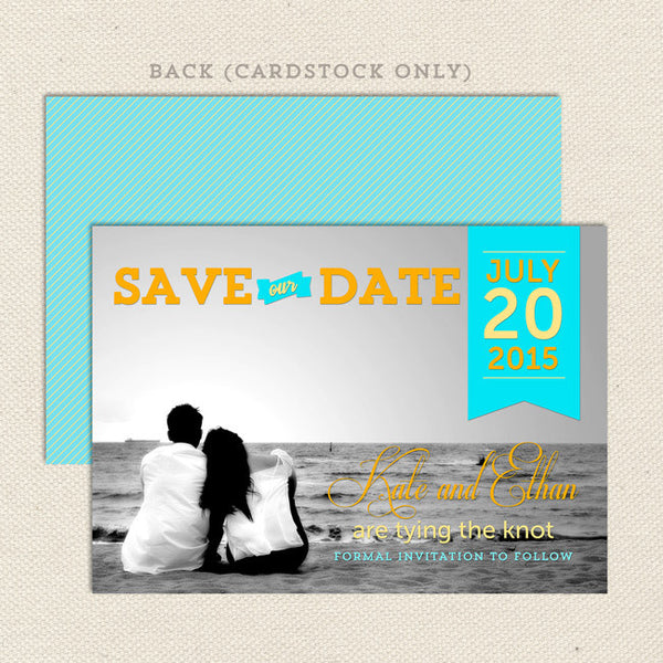 romantic ribbon save the date