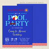swim pool party joint birthday invitations 3