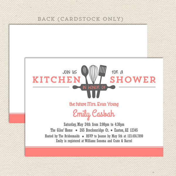 kitchen bridal shower invitations