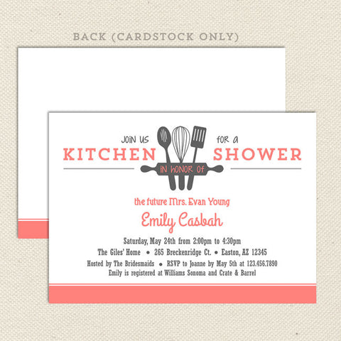 kitchen bridal shower invitations