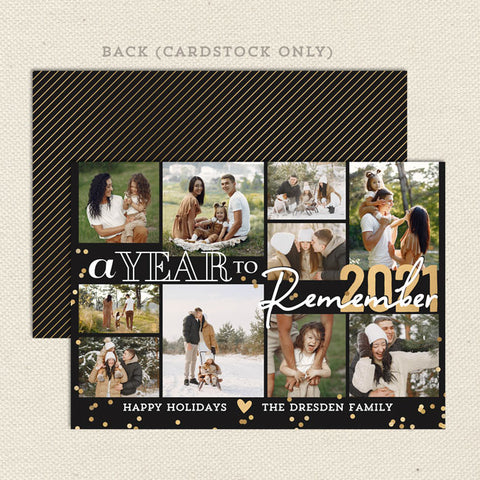 year to remember holiday christmas card black